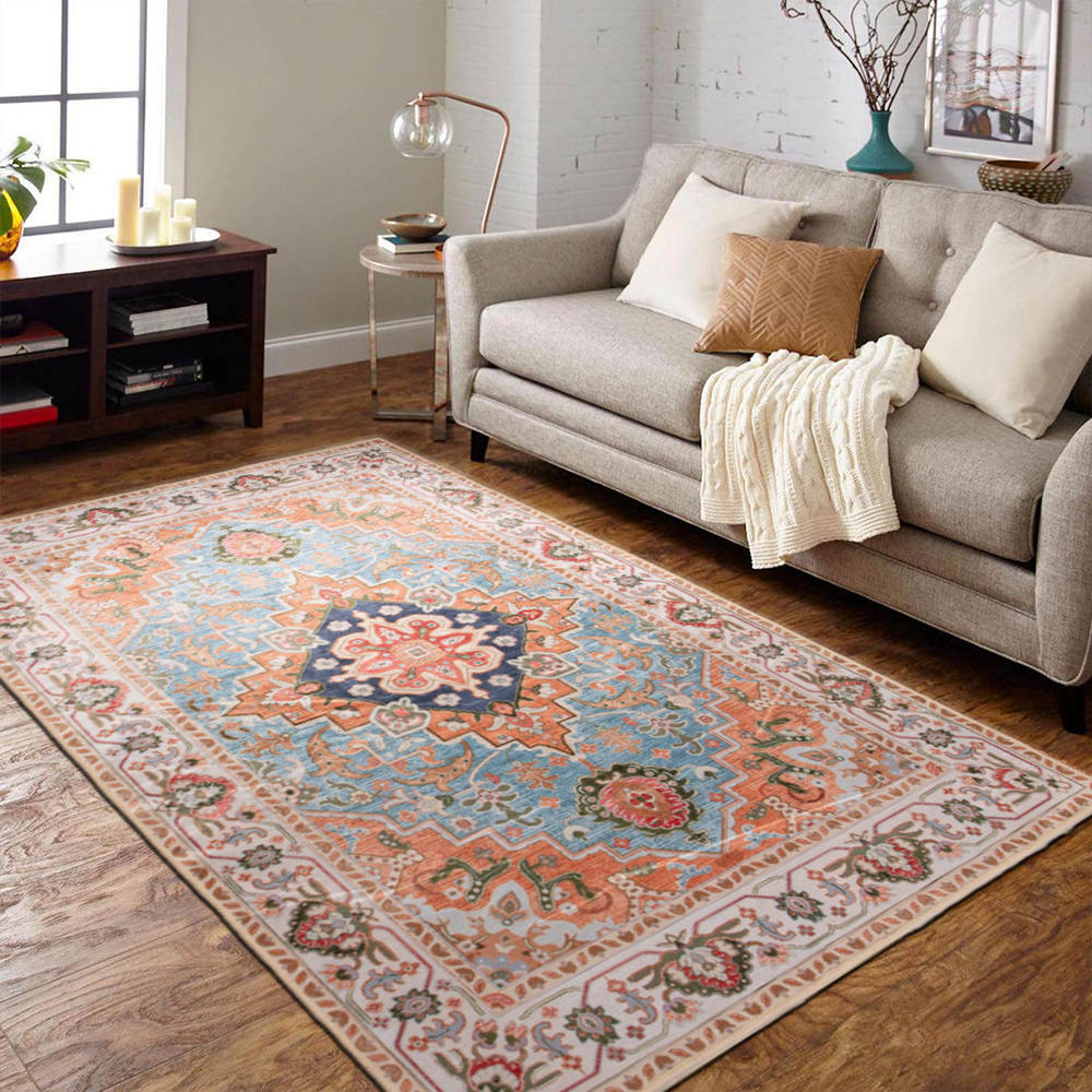‎Rectangular Shiny Velvet Printed Carpet